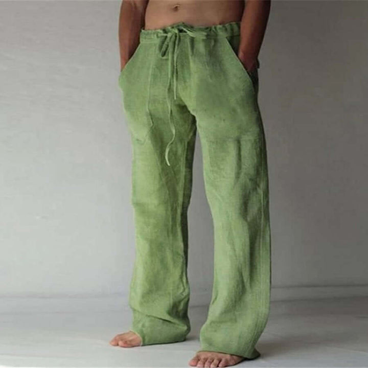 Pantalones Casuales De Pierna Recta Para Hombre | Cordón