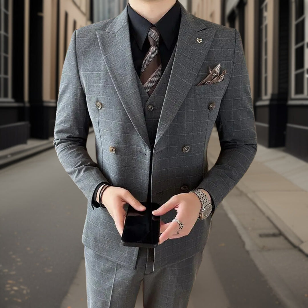Traje De Invitado De Boda De Doble Botonadura Para Hombre | Tres Piezas