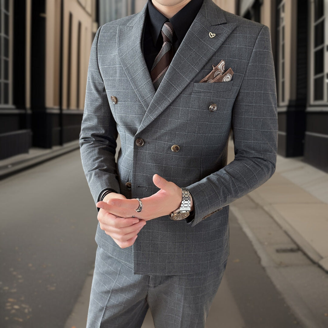 Traje De Invitado De Boda De Doble Botonadura Para Hombre | Tres Piezas