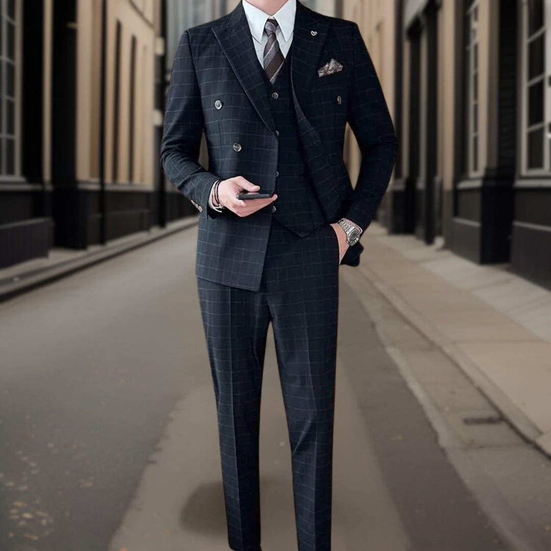Traje De Invitado De Boda De Doble Botonadura Para Hombre | Tres Piezas