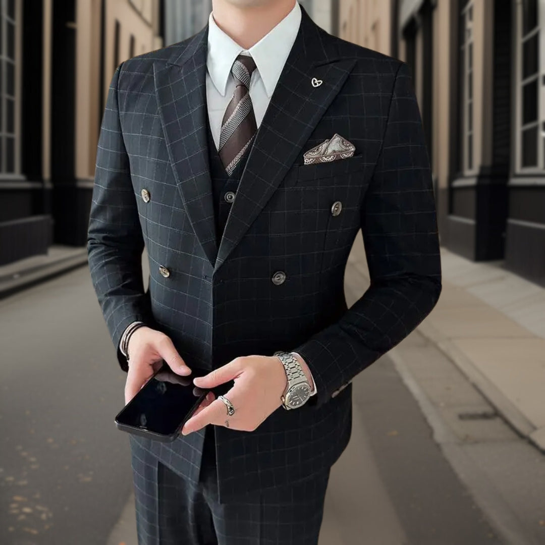Traje De Invitado De Boda De Doble Botonadura Para Hombre | Tres Piezas