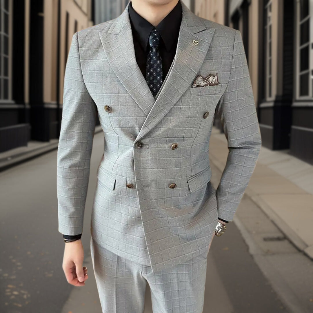 Traje De Invitado De Boda De Doble Botonadura Para Hombre | Tres Piezas