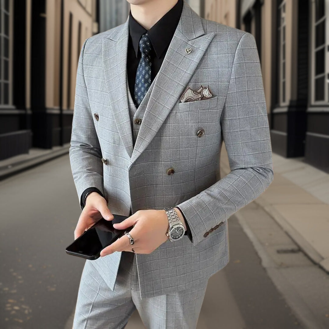 Traje De Invitado De Boda De Doble Botonadura Para Hombre | Tres Piezas