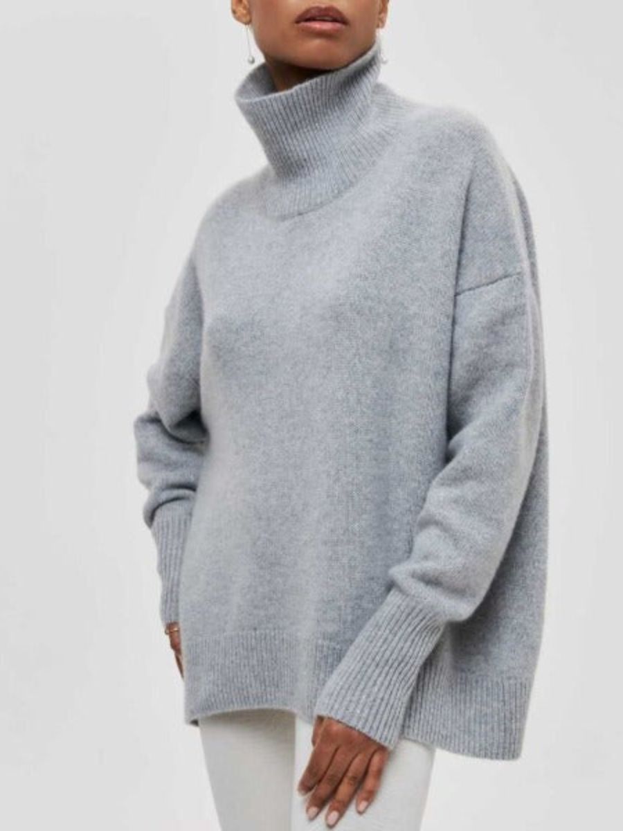Jersey De Cuello Alto Oversize Para Mujer | De Punto