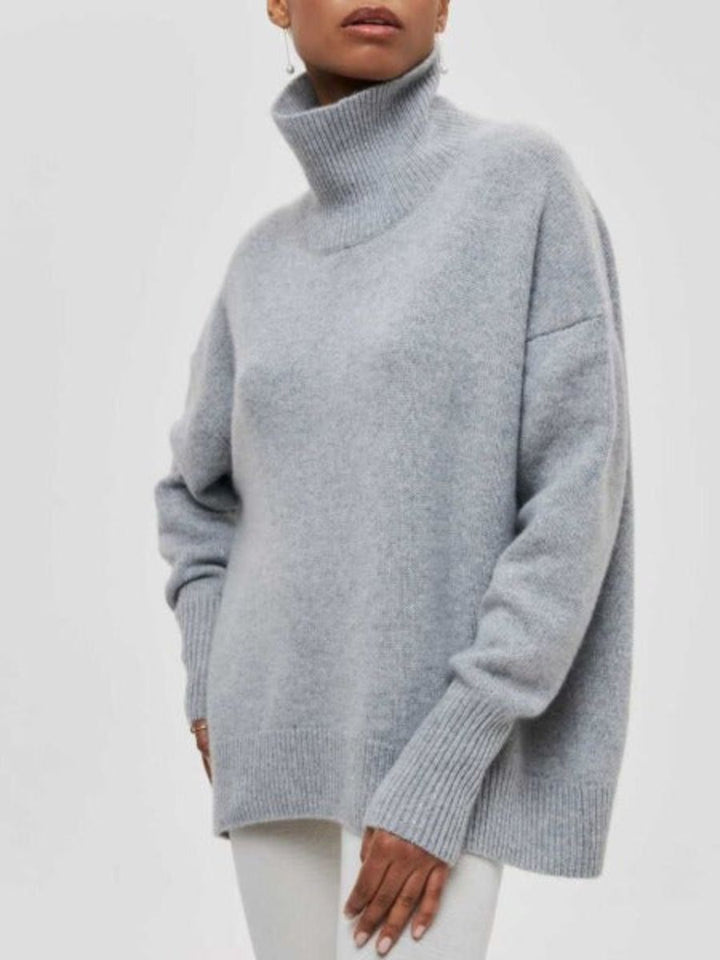 Jersey De Cuello Alto Oversize Para Mujer | De Punto