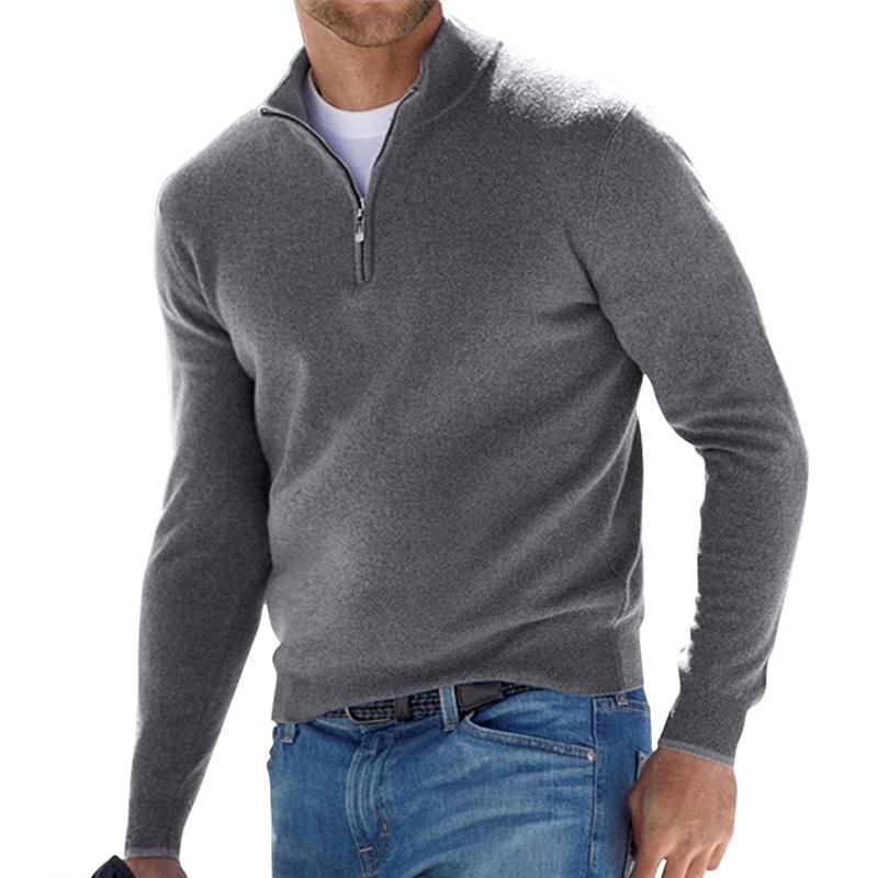 Jersey De Punto Cálido Con Media Cremallera Para Hombre | Mangas Largas