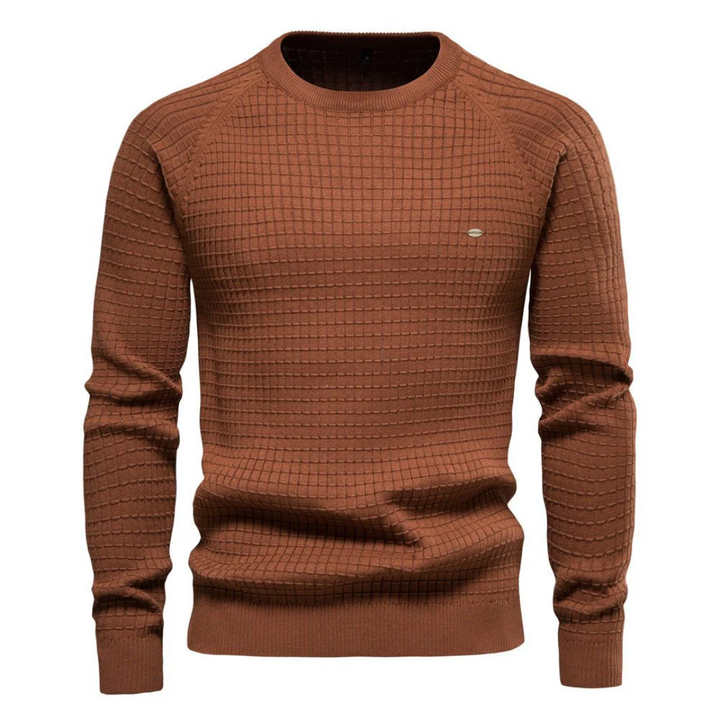 Jersey De Punto De Manga Larga Para Hombre | Cuello Redondo