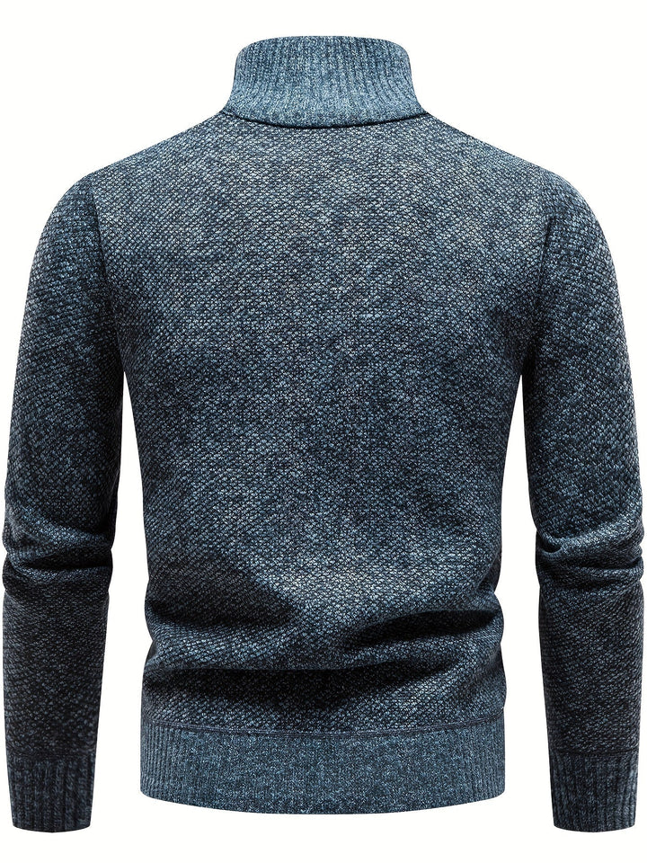 Jersey De Cuello Alto Para Hombre Con Cremallera De Un Cuarto | De Punto