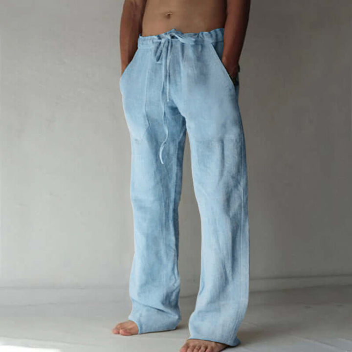 Pantalones Casuales De Pierna Recta Para Hombre | Cordón