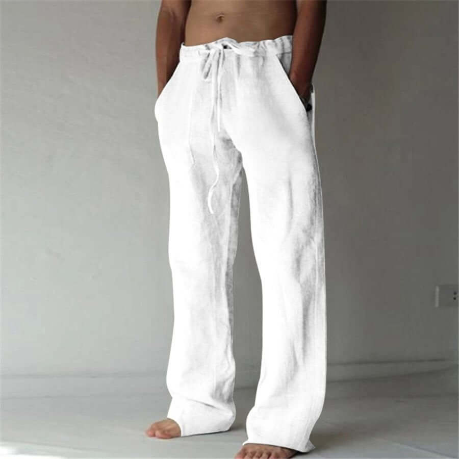 Pantalones Casuales De Pierna Recta Para Hombre | Cordón