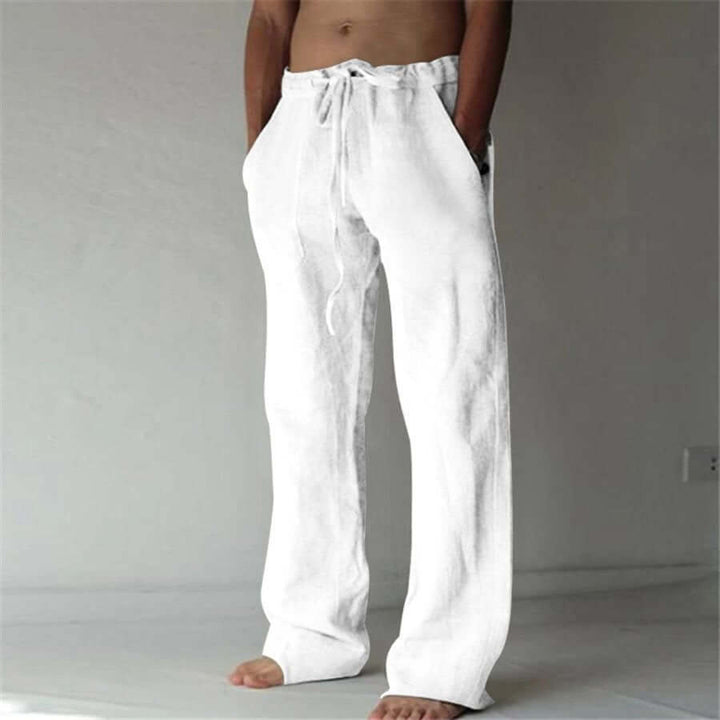 Pantalones Casuales De Pierna Recta Para Hombre | Cordón