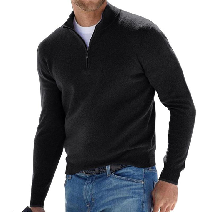 Jersey De Punto Cálido Con Media Cremallera Para Hombre | Mangas Largas