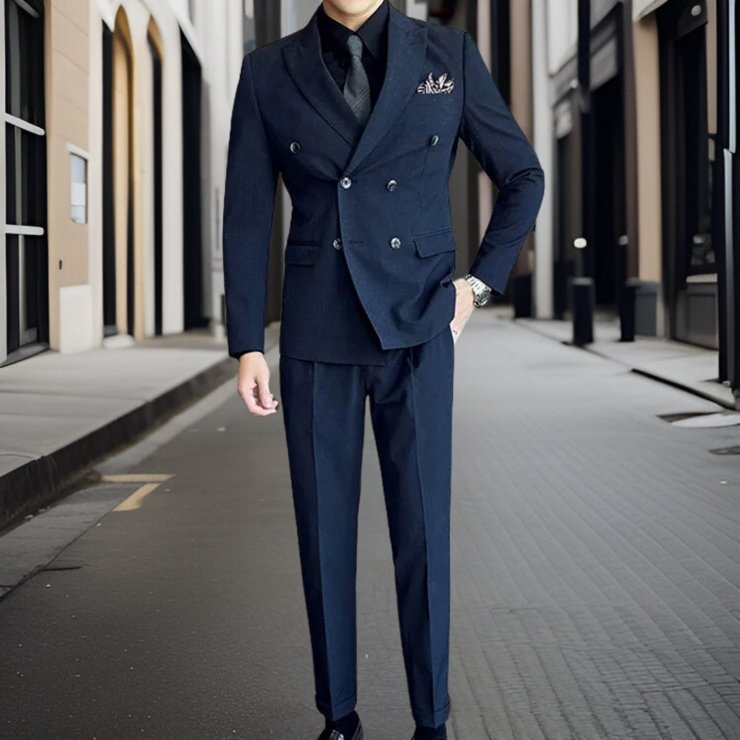 Traje Para Invitado De Boda Clásico De Tres Piezas Para Hombre | Doble Botonadura