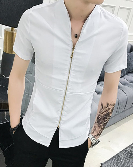 Elegante Camisa con Cremallera para Hombre
