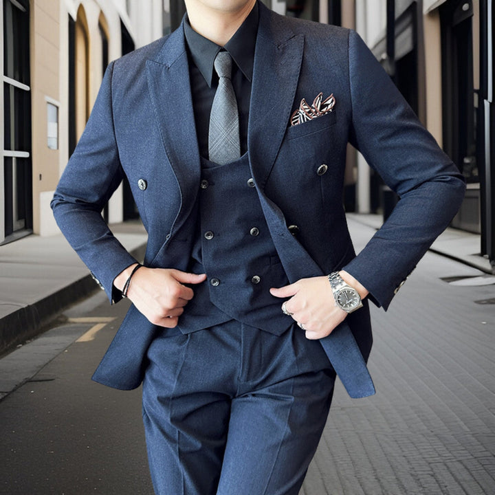 Traje Para Invitado De Boda Clásico De Tres Piezas Para Hombre | Doble Botonadura