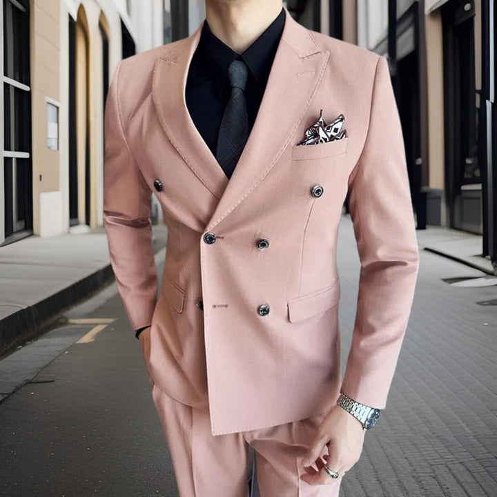 Traje Para Invitado De Boda Clásico De Tres Piezas Para Hombre | Doble Botonadura