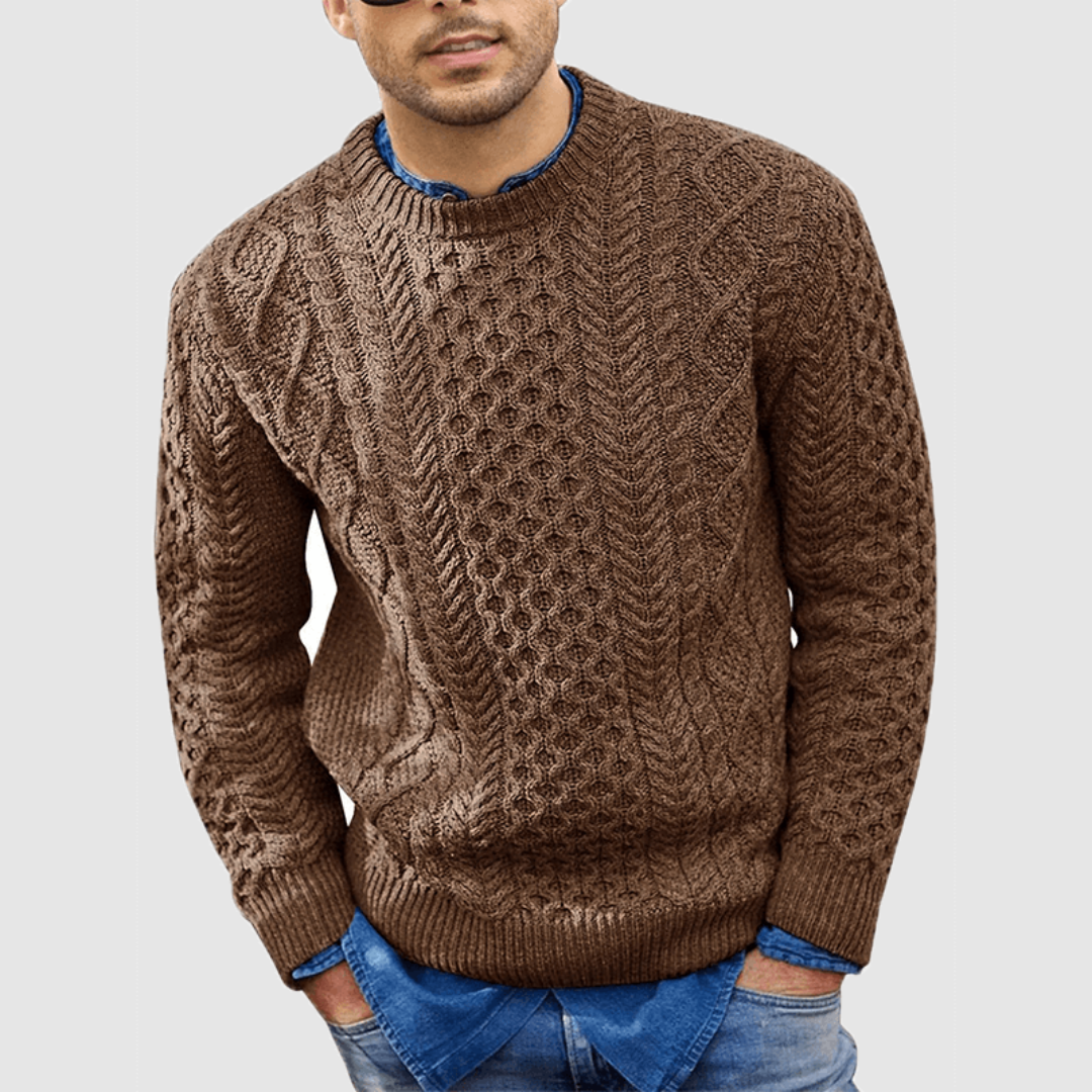 Jersey Cálido De Punto Texturizado Para Hombre | Mangas Largas