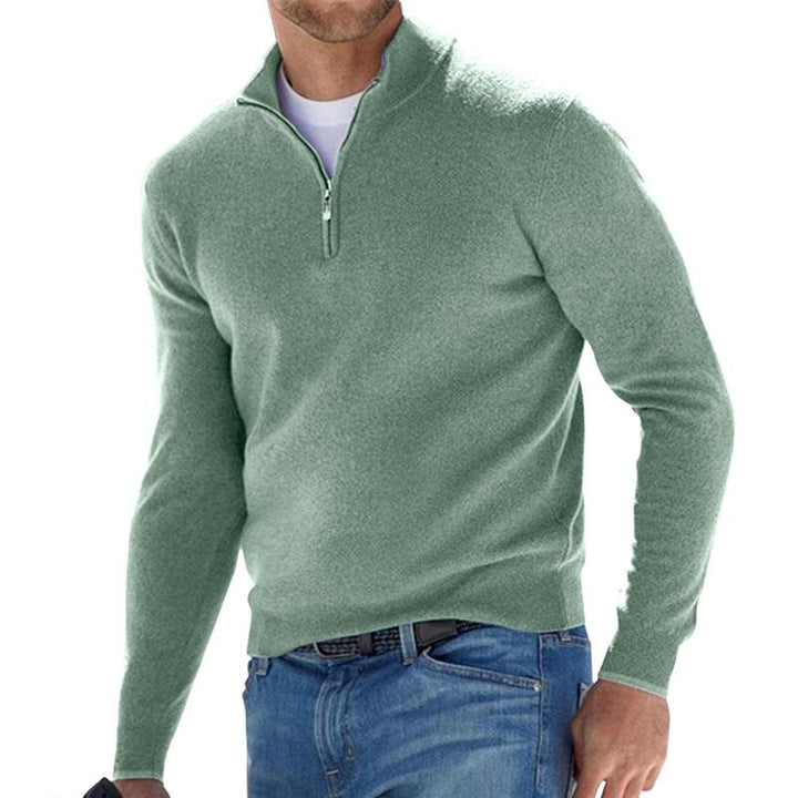 Jersey De Punto Cálido Con Media Cremallera Para Hombre | Mangas Largas