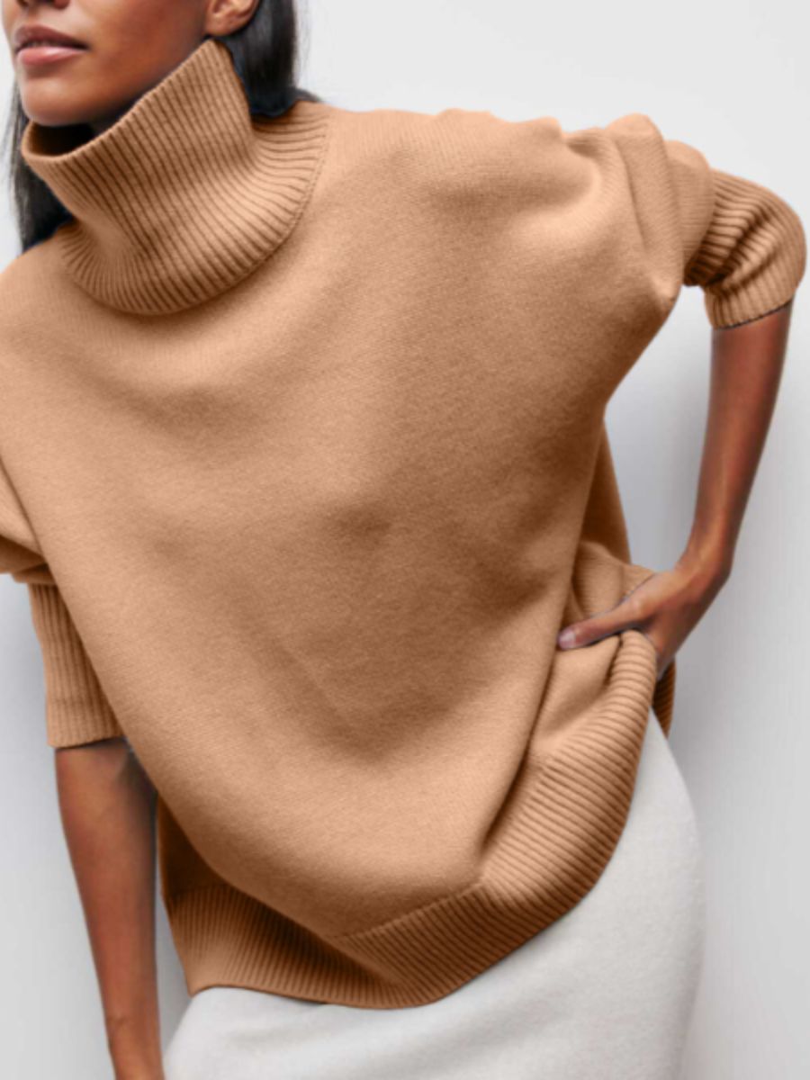 Jersey De Cuello Alto Oversize Para Mujer | De Punto