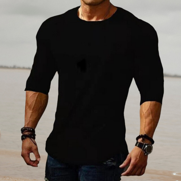 Camiseta Casual de Corte Ajustado para Hombre | Manga 3/4