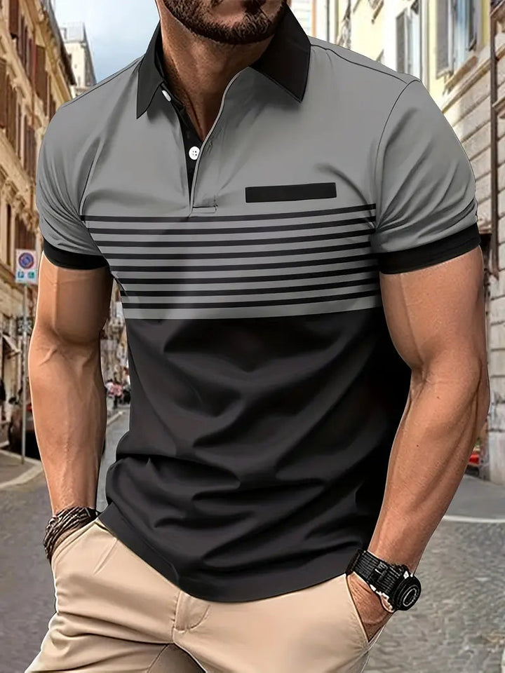 Polo Moderno De Rayas Para Hombre | Elegante
