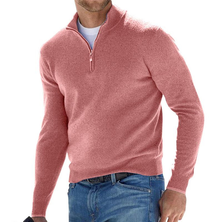 Jersey De Punto Cálido Con Media Cremallera Para Hombre | Mangas Largas