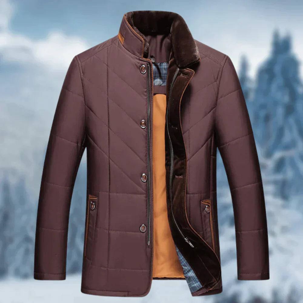 Chaqueta Cálida Con Cuello Alto Para Hombre | Invierno