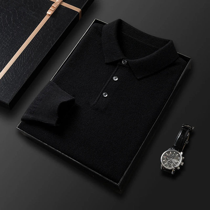 Jersey Tipo Polo De Punto Para Hombre | Manga Larga