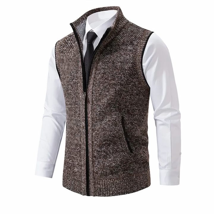Chaleco De Punto Con Cremallera Para Hombre | Sin Mangas