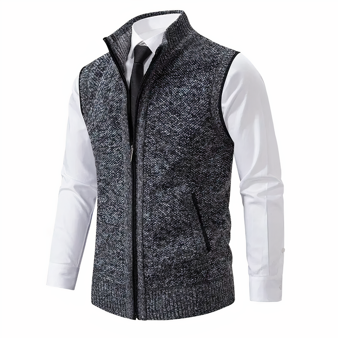 Chaleco De Punto Con Cremallera Para Hombre | Sin Mangas
