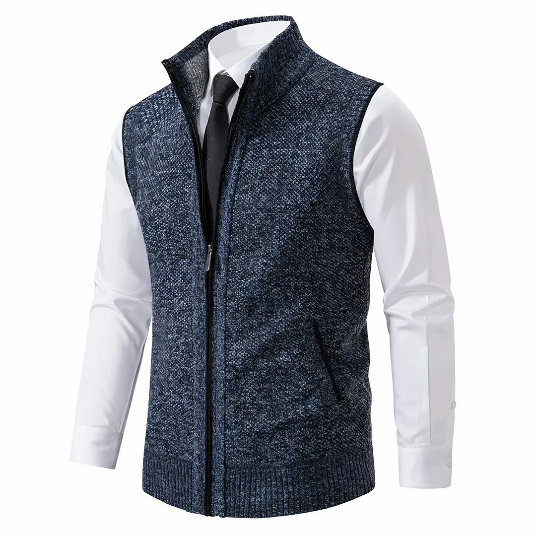 Chaleco De Punto Con Cremallera Para Hombre | Sin Mangas