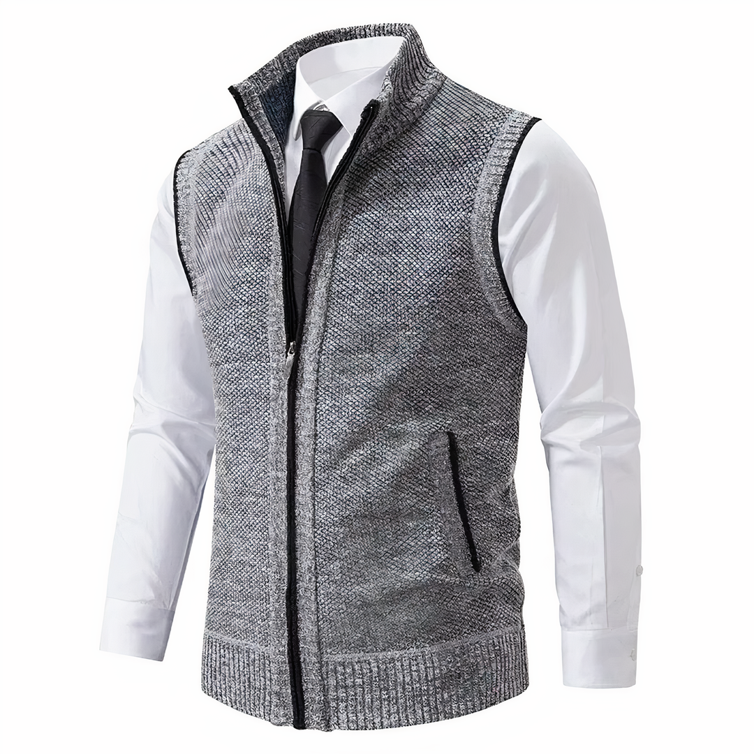 Chaleco De Punto Con Cremallera Para Hombre | Sin Mangas