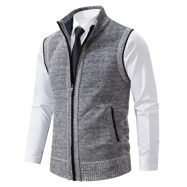 Chaleco De Punto Con Cremallera Para Hombre | Sin Mangas