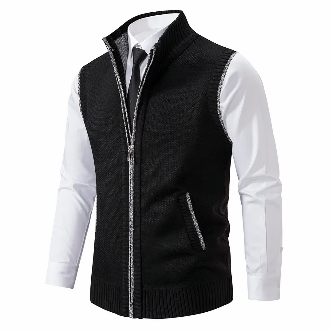 Chaleco De Punto Con Cremallera Para Hombre | Sin Mangas