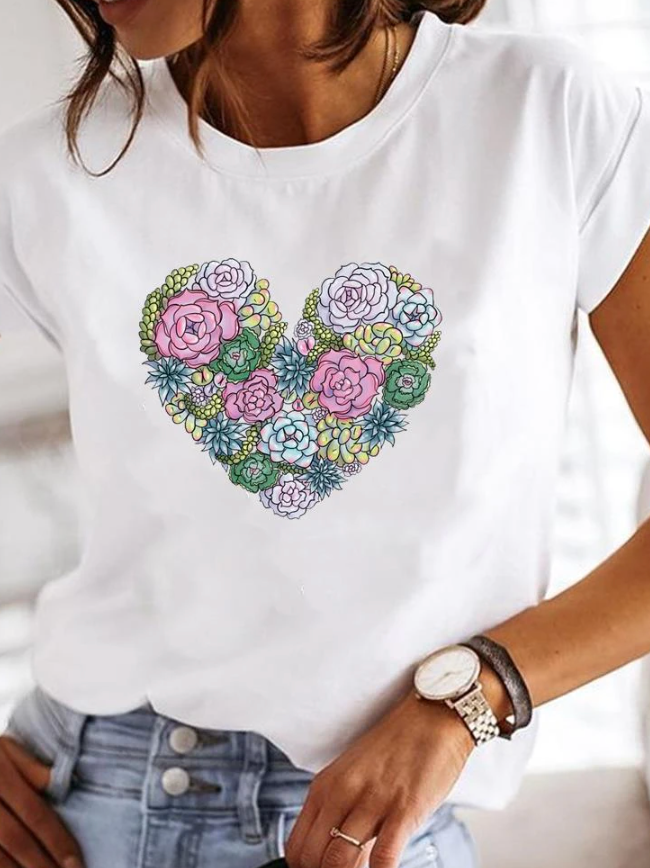 Camiseta Blanca De Manga Corta Para Mujer | Verano