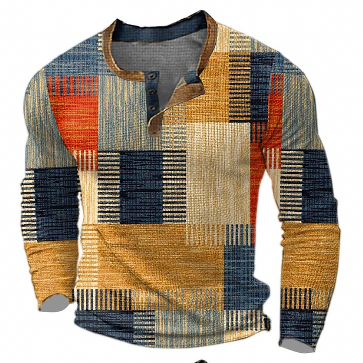 Jersey De Punto Con Estampado A Cuadros Para Hombre | Mangas Largas