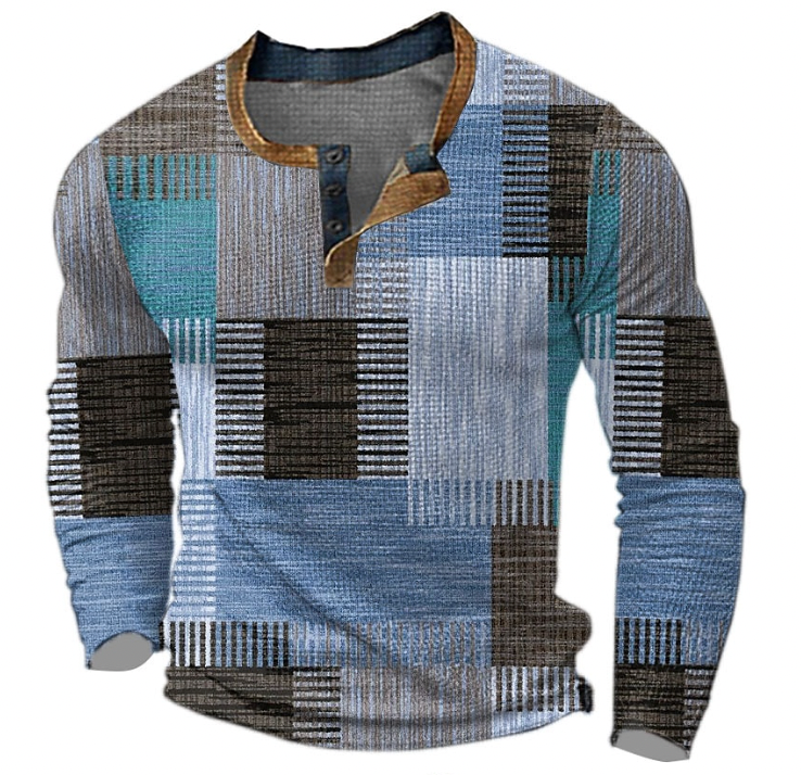 Jersey De Punto Con Estampado A Cuadros Para Hombre | Mangas Largas