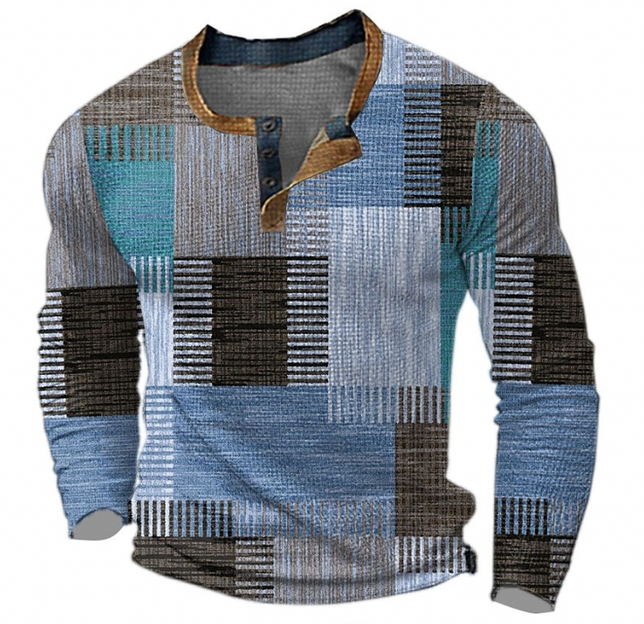 Jersey De Punto Con Estampado A Cuadros Para Hombre | Mangas Largas