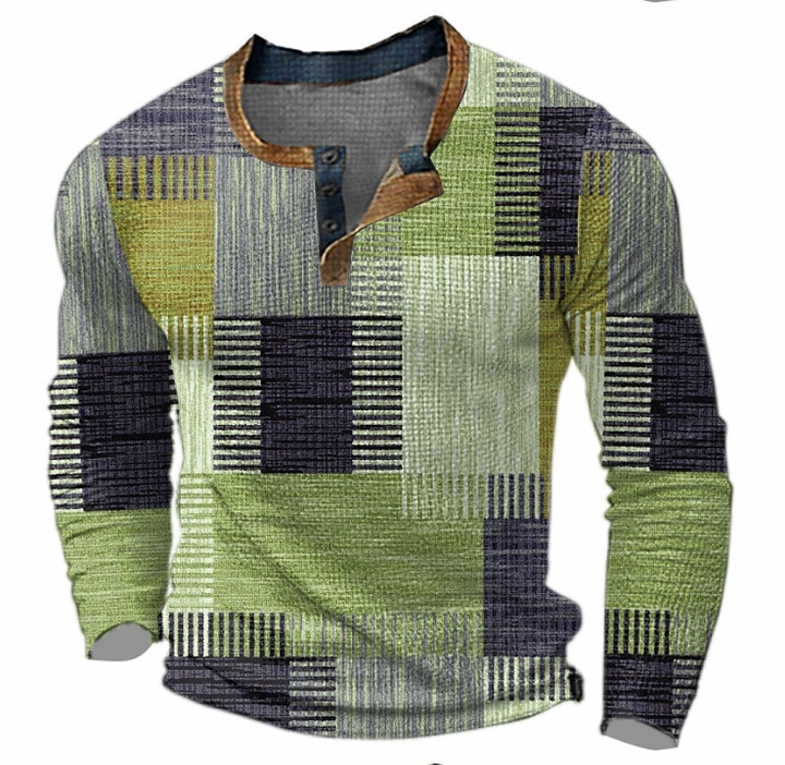 Jersey De Punto Con Estampado A Cuadros Para Hombre | Mangas Largas