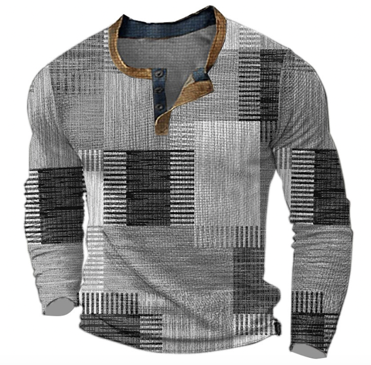 Jersey De Punto Con Estampado A Cuadros Para Hombre | Mangas Largas