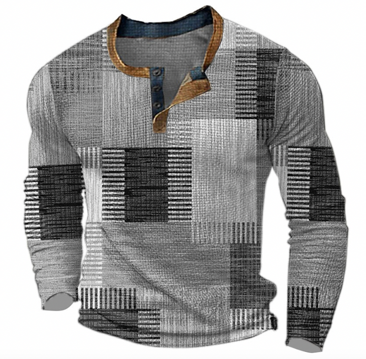 Jersey De Punto Con Estampado A Cuadros Para Hombre | Mangas Largas