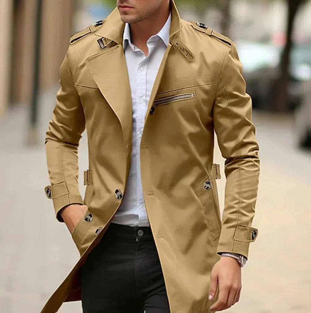 Gabardina Con Botones Para Hombre | Mangas Largas