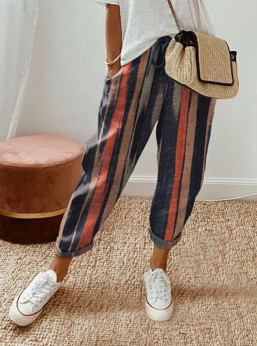 Pantalones Casuales Con Dobladillo Enrollado Para Mujer | Verano