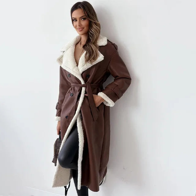 Gabardina Larga Con Botones Para Mujer | Abrigada