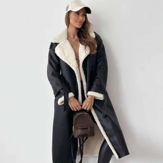 Gabardina Larga Con Botones Para Mujer | Abrigada