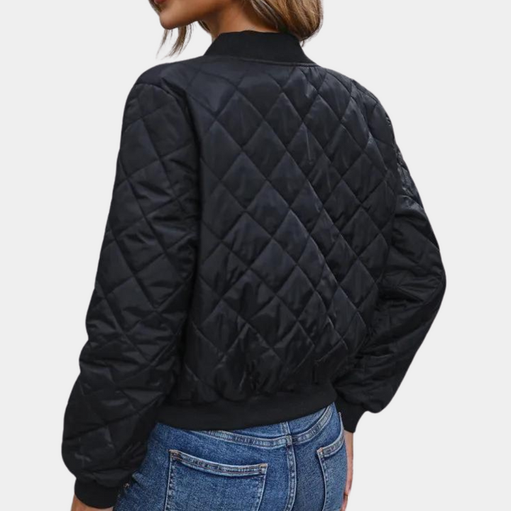 Chaqueta Bomber De Manga Larga Para Mujer | Cremallera