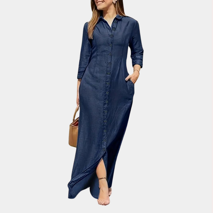 Vestido Largo Con Botones Para Mujer | Maxi