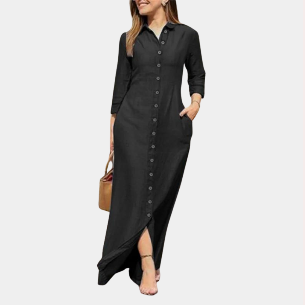 Vestido Largo Con Botones Para Mujer | Maxi