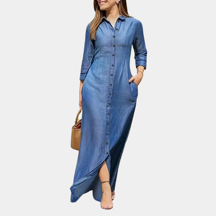 Vestido Largo Con Botones Para Mujer | Maxi