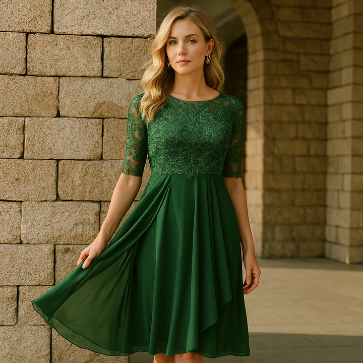 Mujeres Elegante 3/4 Manga A-line Vestido | Midi
